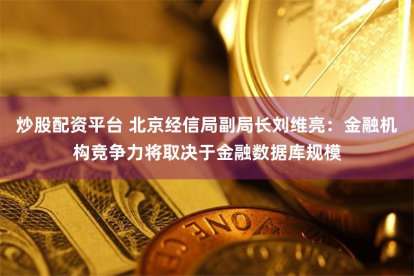 炒股配资平台 北京经信局副局长刘维亮：金融机构竞争力将取决于金融数据库规模